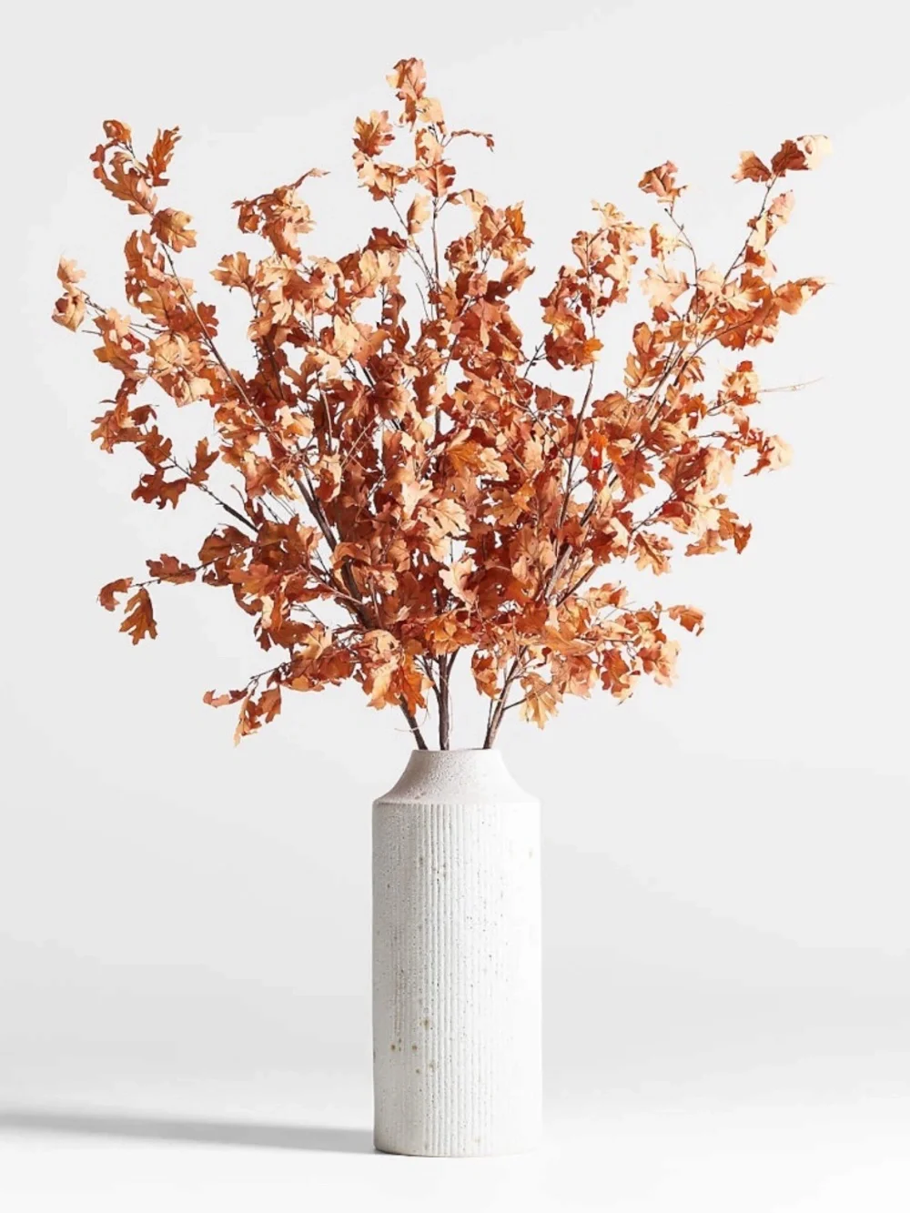 Crate & Barrel Faux Orange Oak Leaf Branches 66